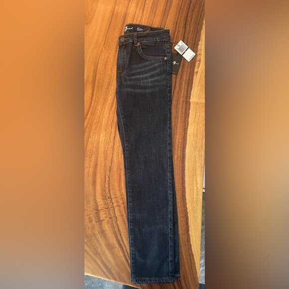 NWT SEVEN Jeans Size 12 “SLIMMY STRAIGHT LEG” DARK BLUE WASH - Picture 4 of 6